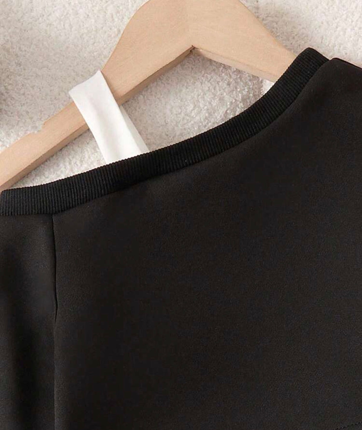 Oblique Shoulder Long Sleeve Sweatshirt And Pants 2-Piece Se