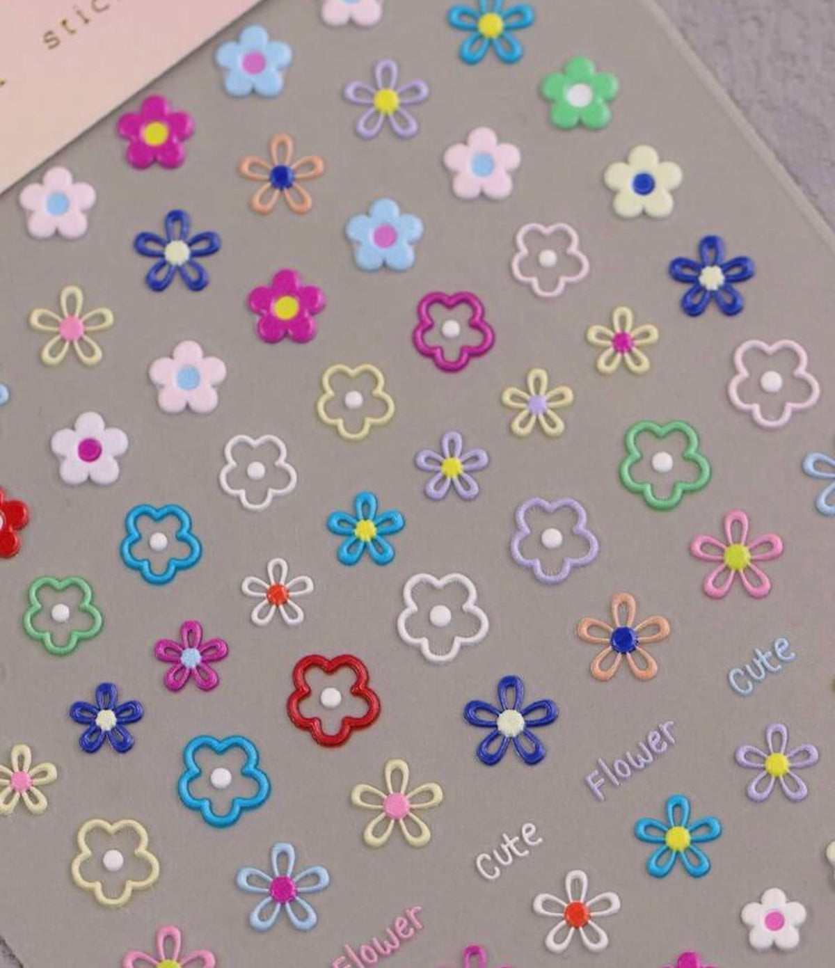 1 Sheet Colorful Floral Macaron Style Nail Art Stickers