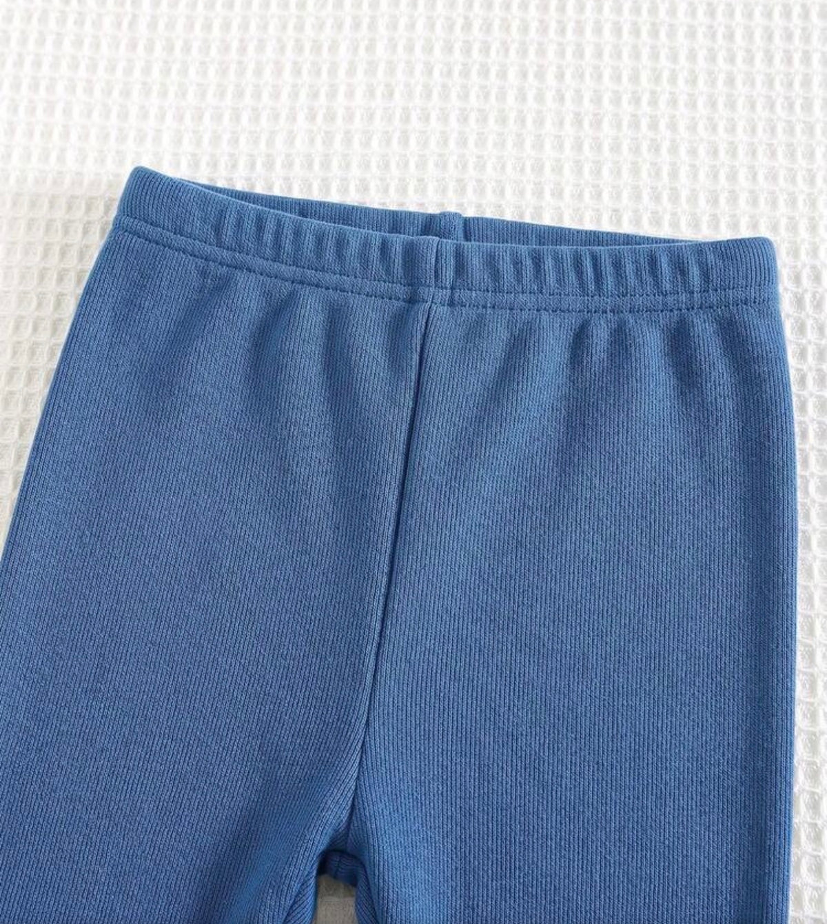 Cartoon Pattern Knitted Soft Leggings 2-Piece Set Blue Winter Comfy Versatile