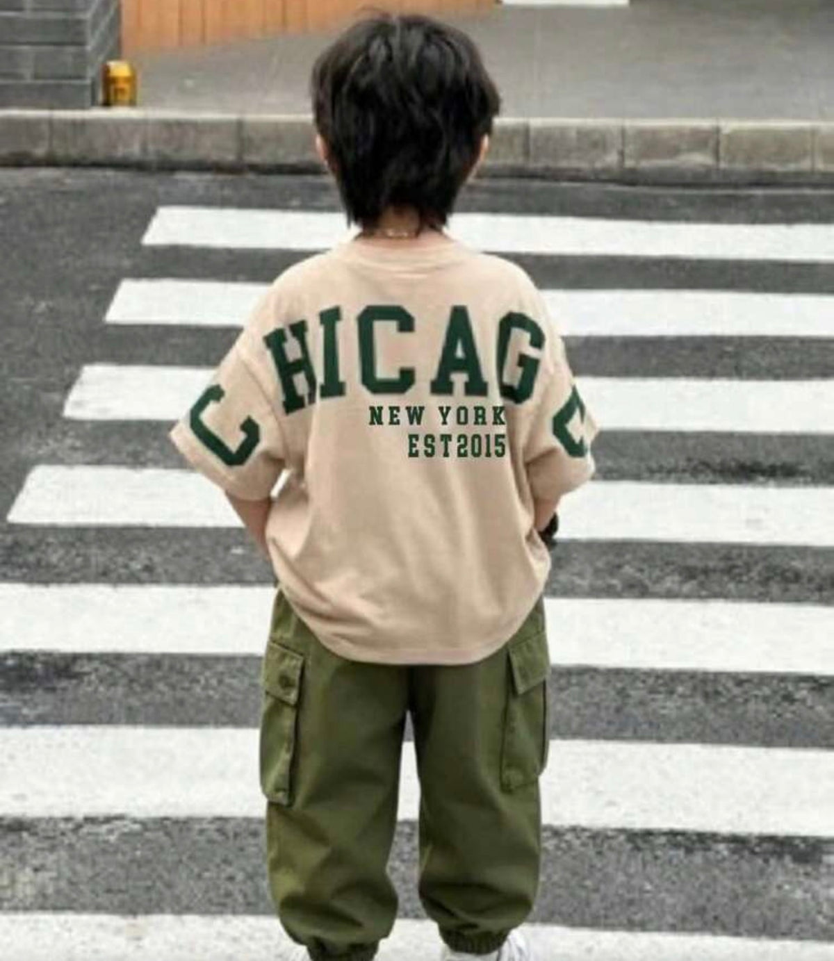 Round Neck Short Sleeve T-Shirt And Long Pants Set