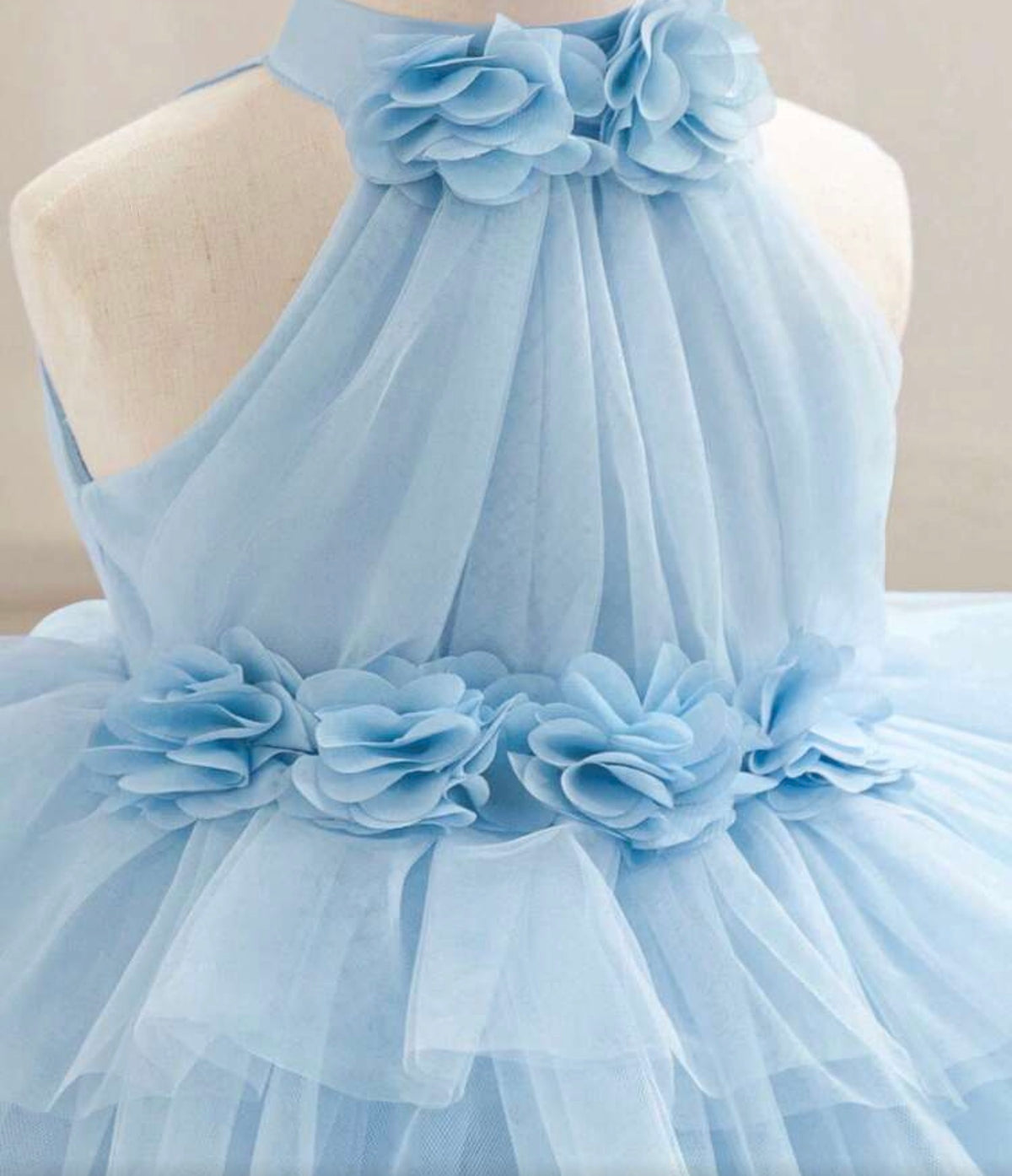 3D Floral Sleeveless Tulle Light Purple Elegant Princess Dress