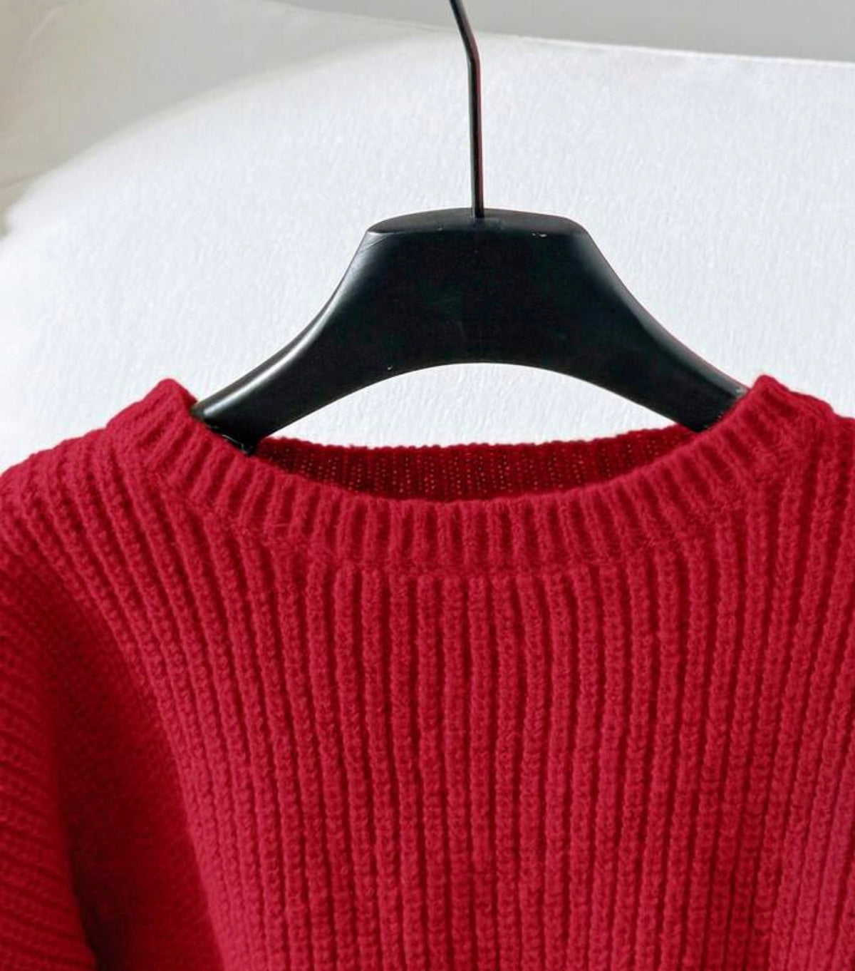 Loose Minimalist Round Neck Tie Sleeve Autumn Sweater