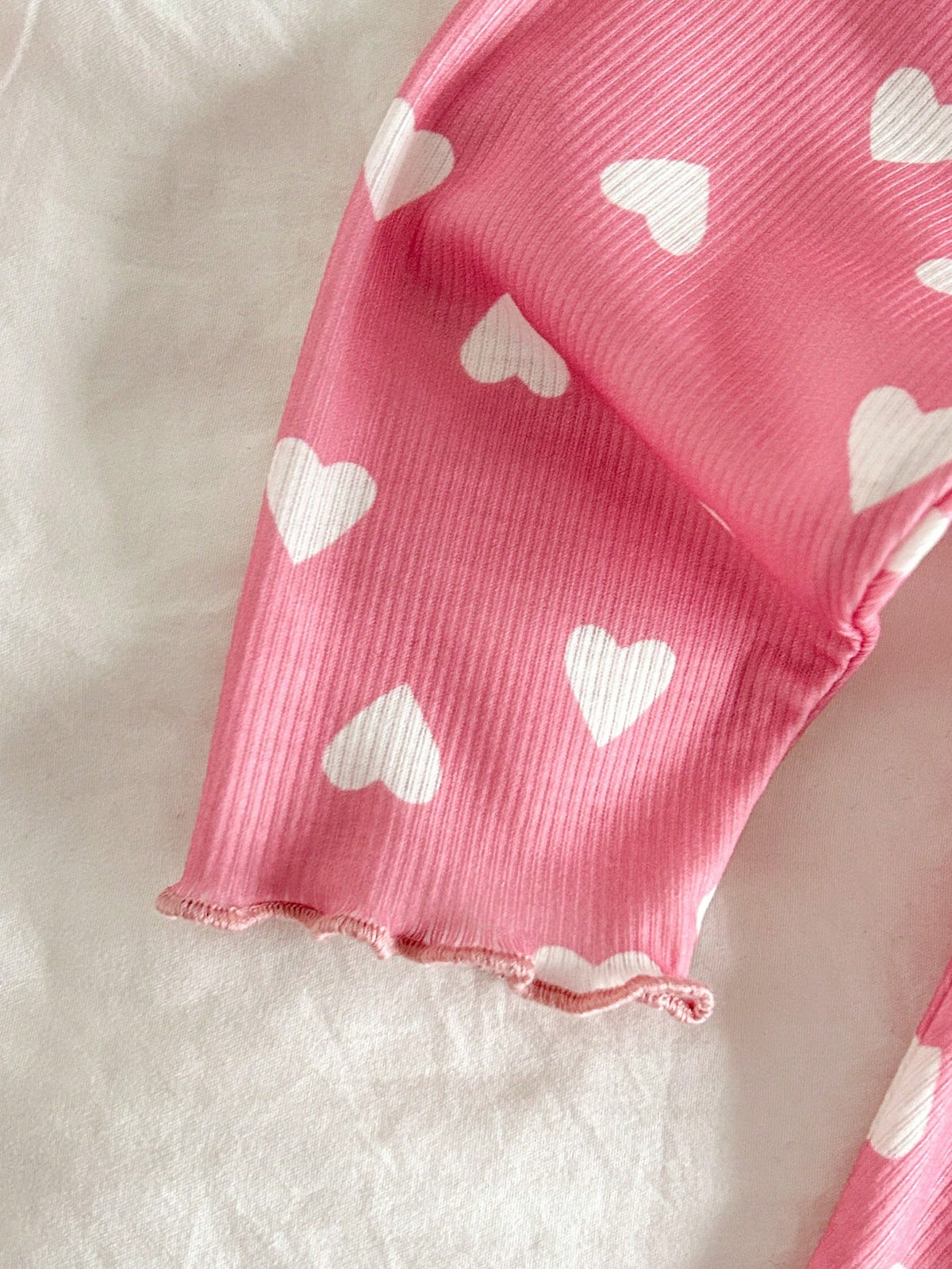 Cozy Pixies Newborn Girl Heart Knit Crew Neck Pullover and Pants 2-Piece Set