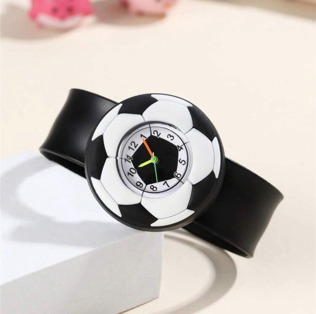 Cute Football Pattern Quartz Children Cartoon Slap Watch