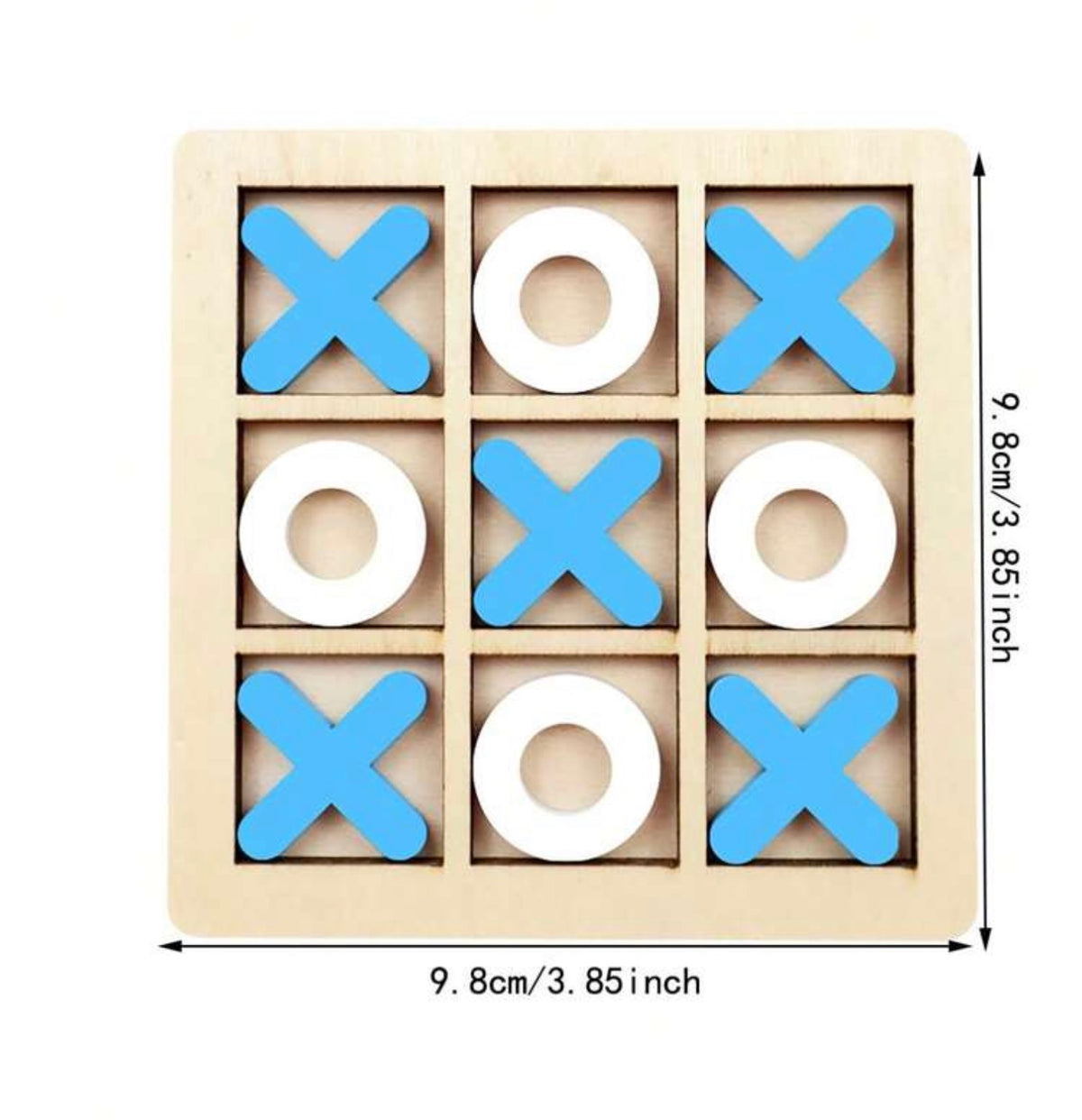 1pc Wooden XO Tic Tac Toe Logic Brain Game, 3-In-A-Row Board Game Toy