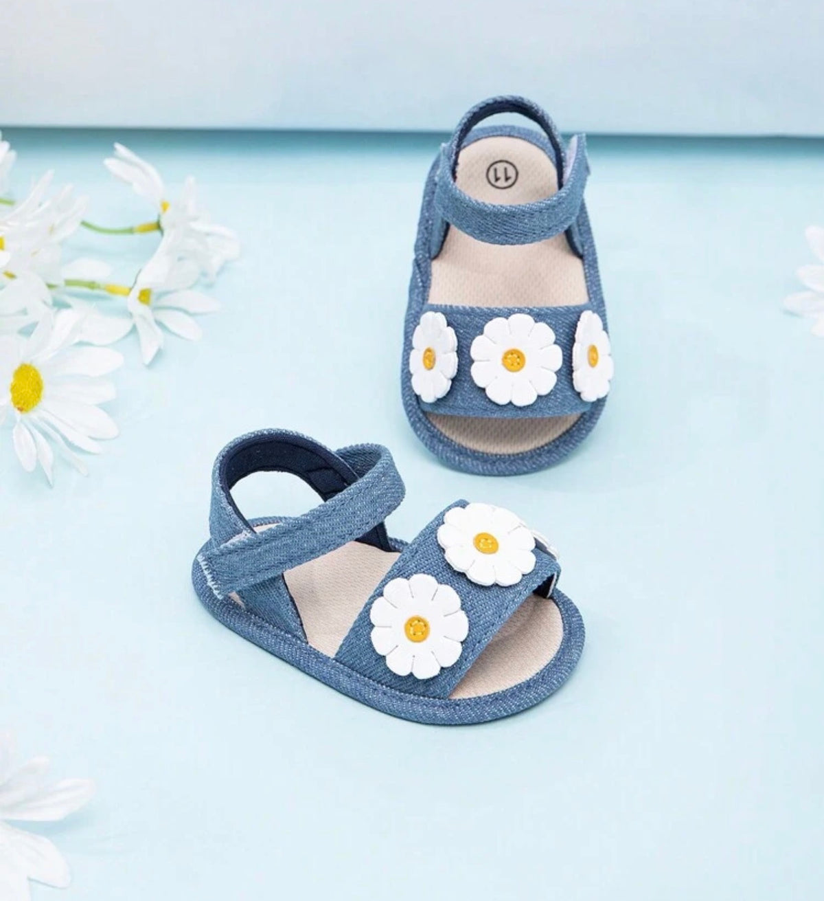 Floral Canvas Soft Bottom Infant Sandals