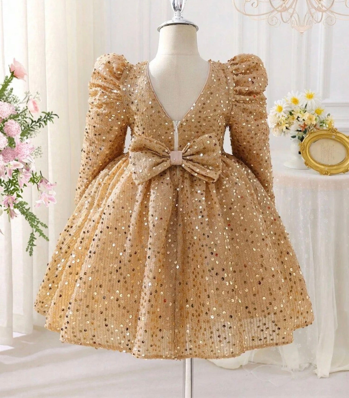 Glamorique Golden Sequined Dress