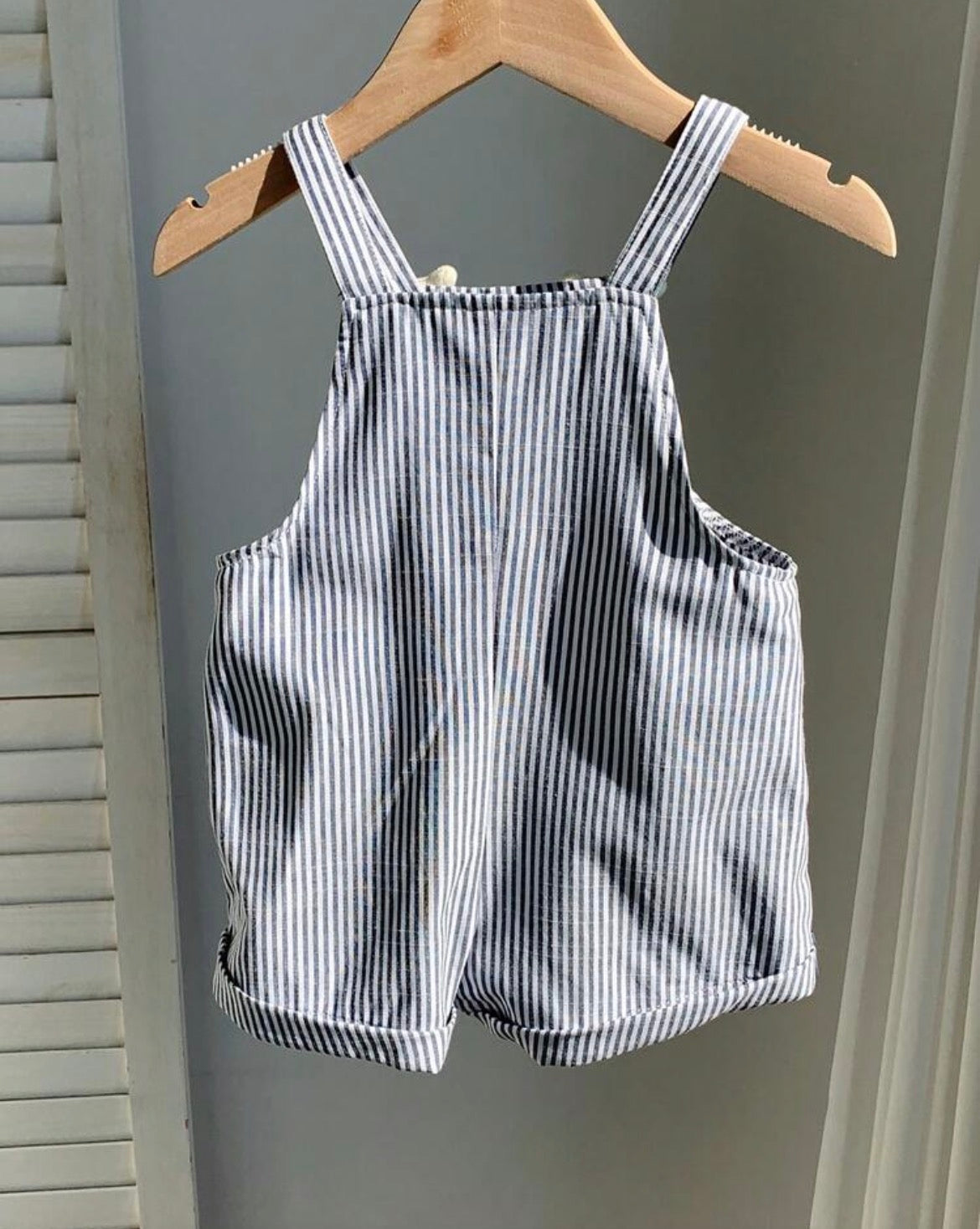 Striped Cartoon 3D Bear Suspender Romper