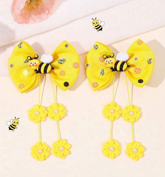 2pcs Ladybug Decorative Bow Hair Clips