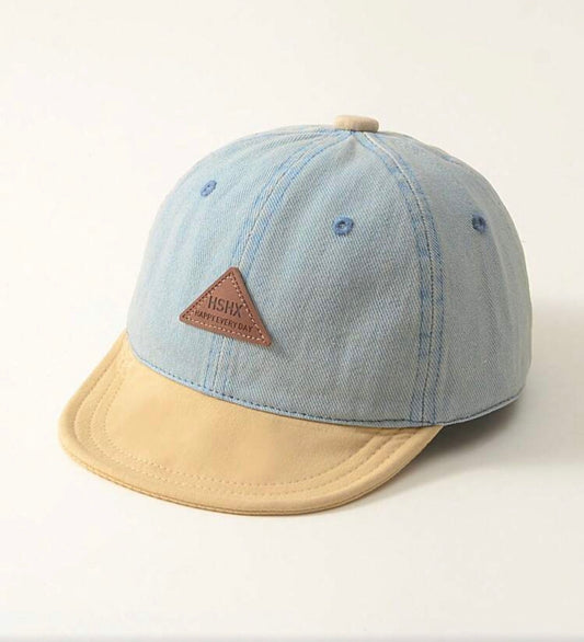 1pc Denim Patchwork Casual Adjustable Soft Brim Baseball Cap