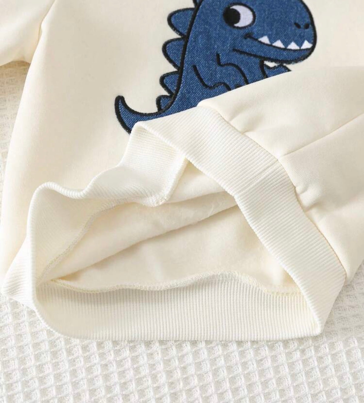 Dinosaur Applique Embroidered Sweatshirt & Denim Jeans 2 Pieces Set & Spring/Autumn