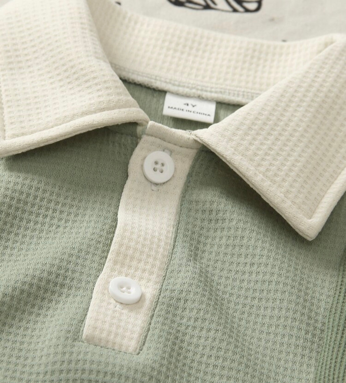 2pcs/Set Waffle Knit POLO Neck Long Sleeve Top & Pants Set