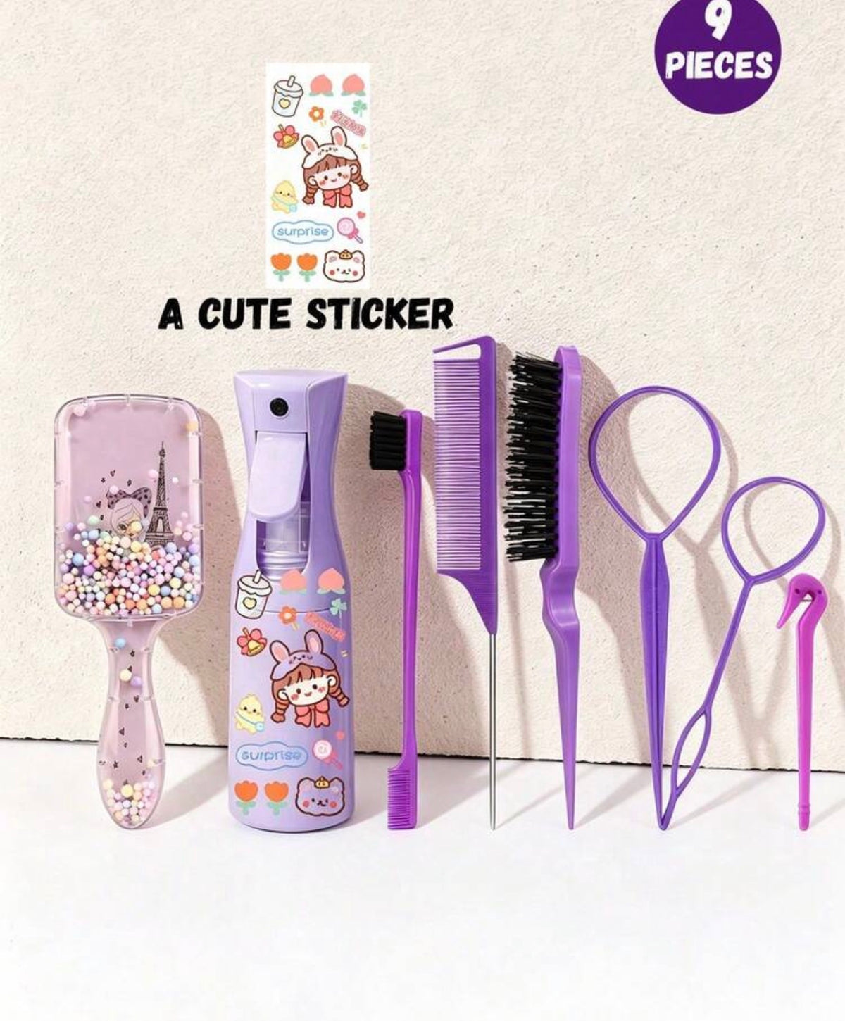 9pcs Unicorn Hair Comb Set