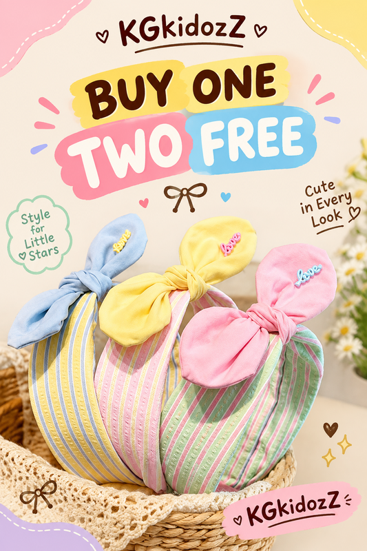 Versatile Rabbit Ear Bow Striped Wide Fabric Headbands