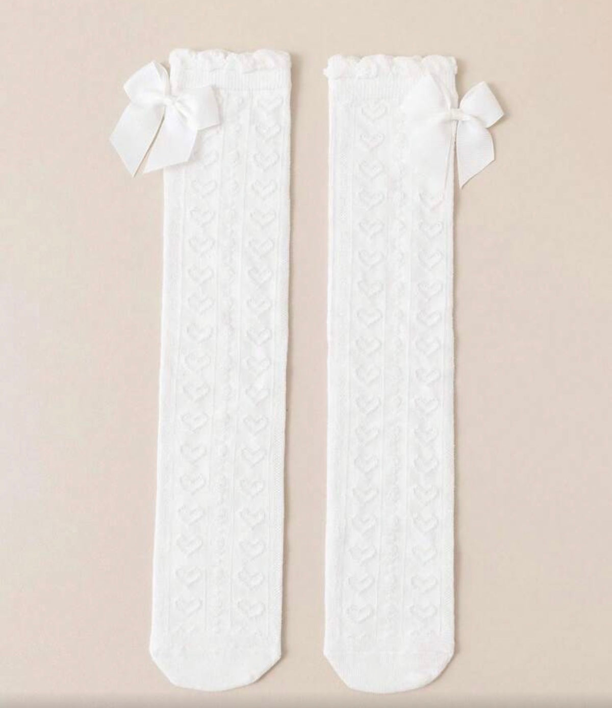 Cotton, 1 Pair  Jacquard Bubble Mouth Knee High Socks