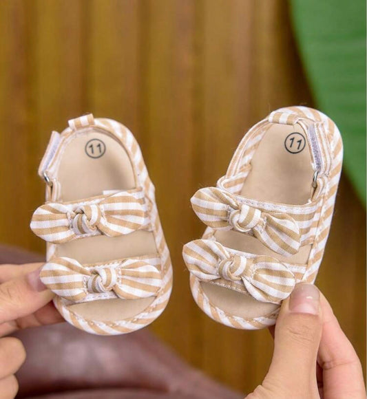 Bow Hook And Loop Plaid Flat Shoes