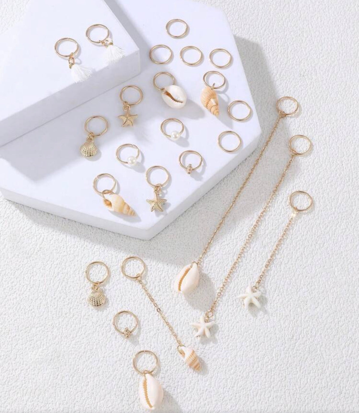 25pcs Western Cowboy Gold Braided Hair Rings With Moon, Star, Cactus, Horseshoe, Hat, Boot Charms, Bohemian Dreadlock Hair Accessories