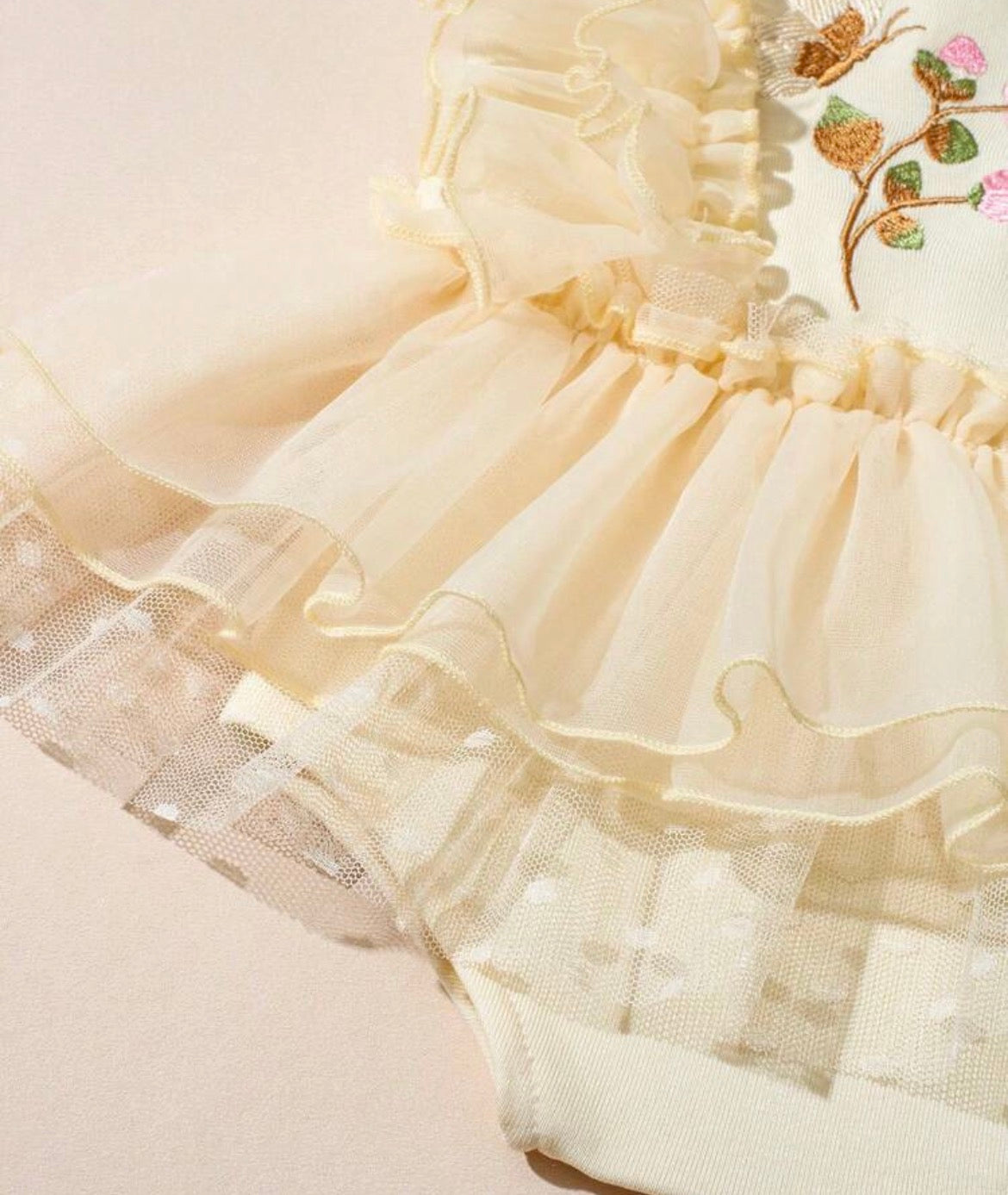 Newborn Baby Floral Embroidered Romper With Headband