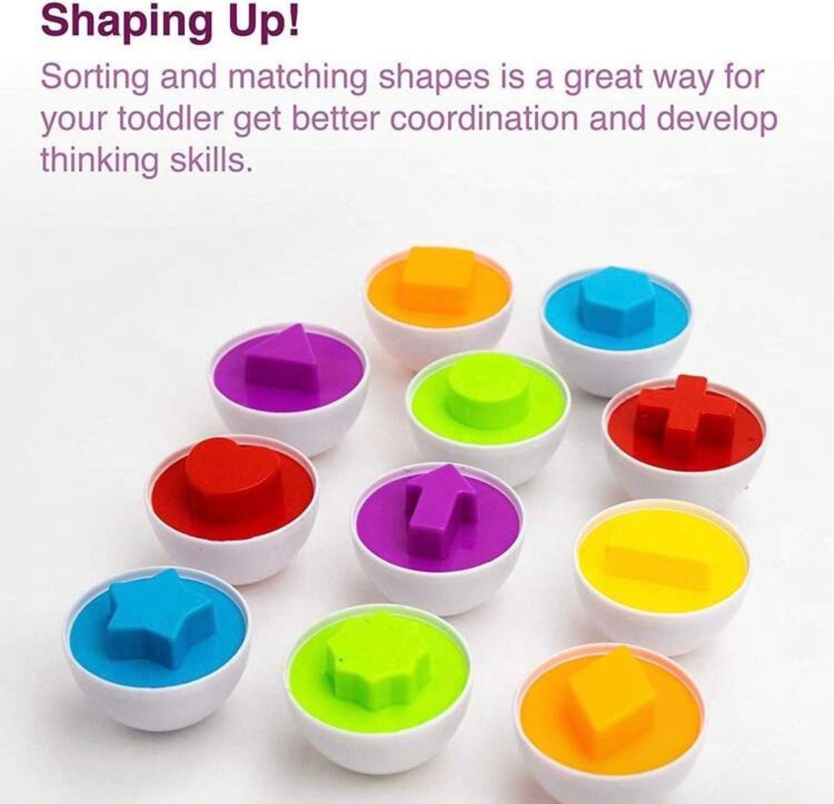 Matching Egg 6pcs Set Colorful & Shape Recognition Sorting Puzzle