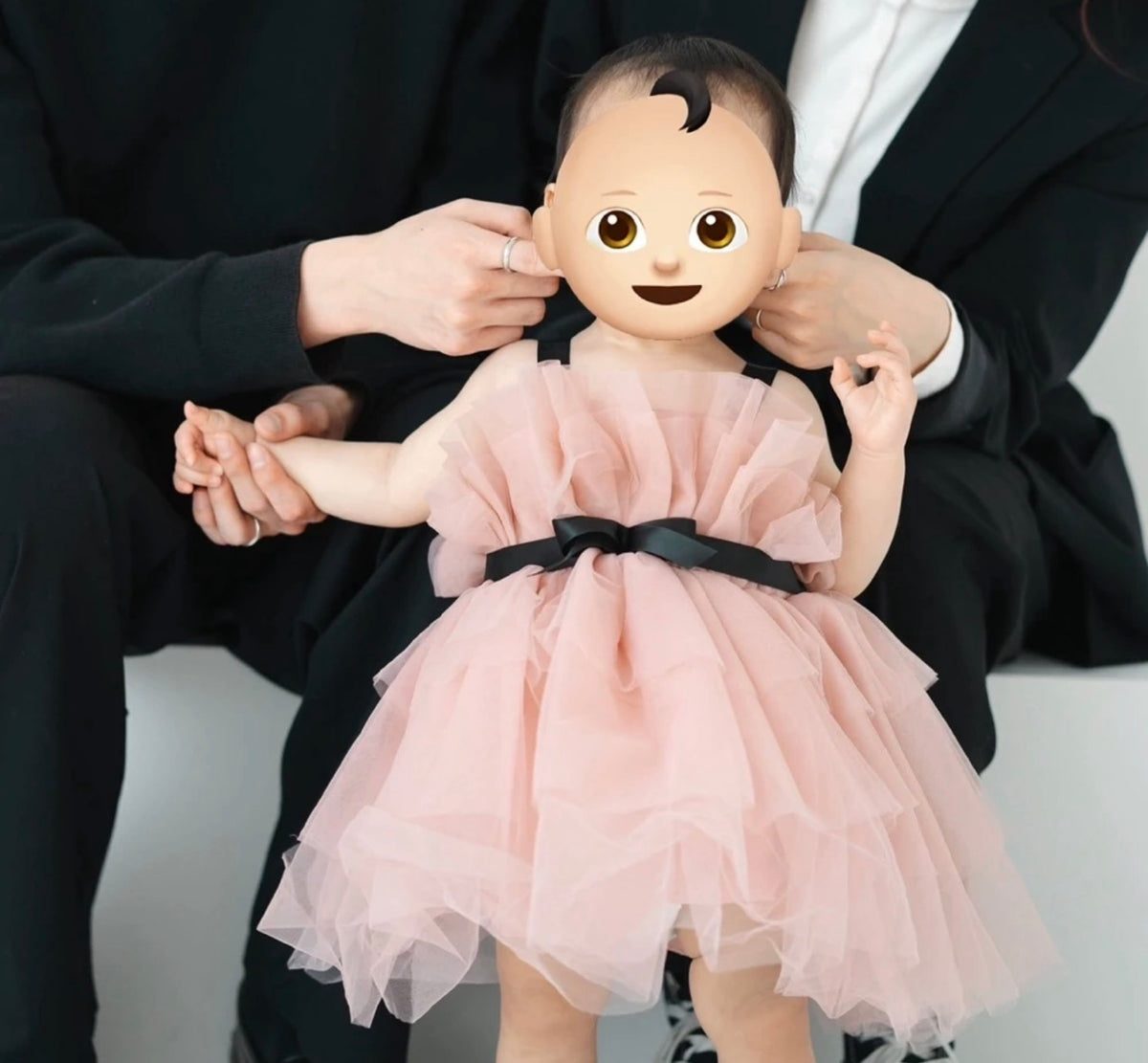 Pink Bow Contrast Color Elegant Party Dress