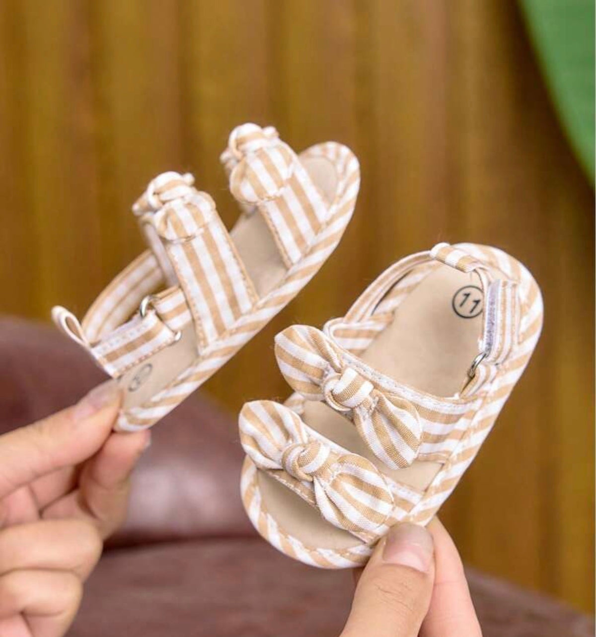 Bow Hook And Loop Plaid Flat Shoes