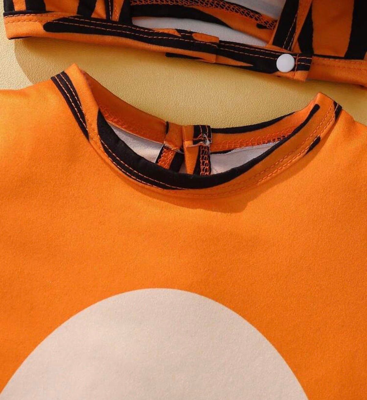 2pcs/Set Short Sleeve Tiger Romper + Hat Set,