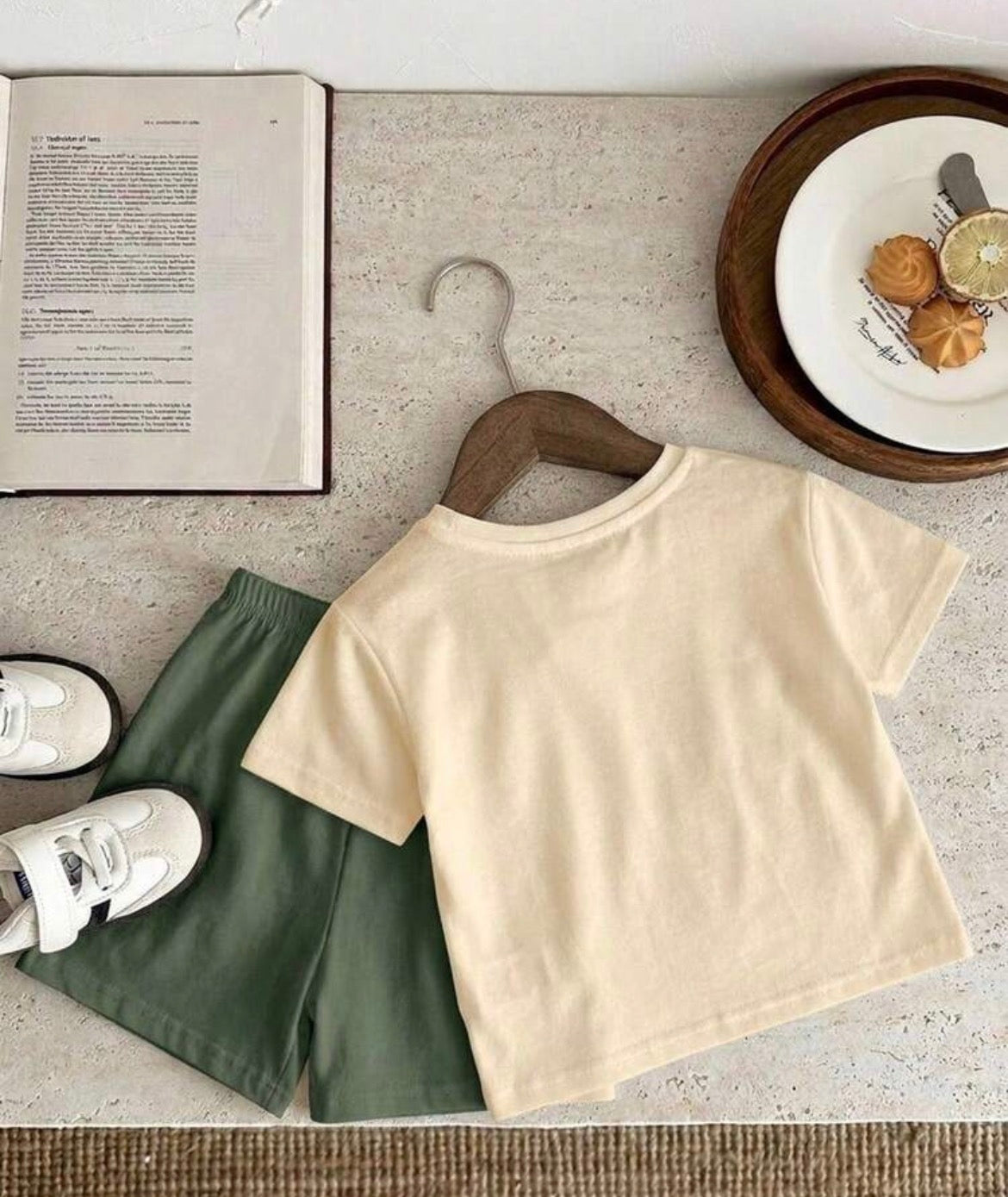 Animal Print Short Sleeve T-Shirt And Shorts Set