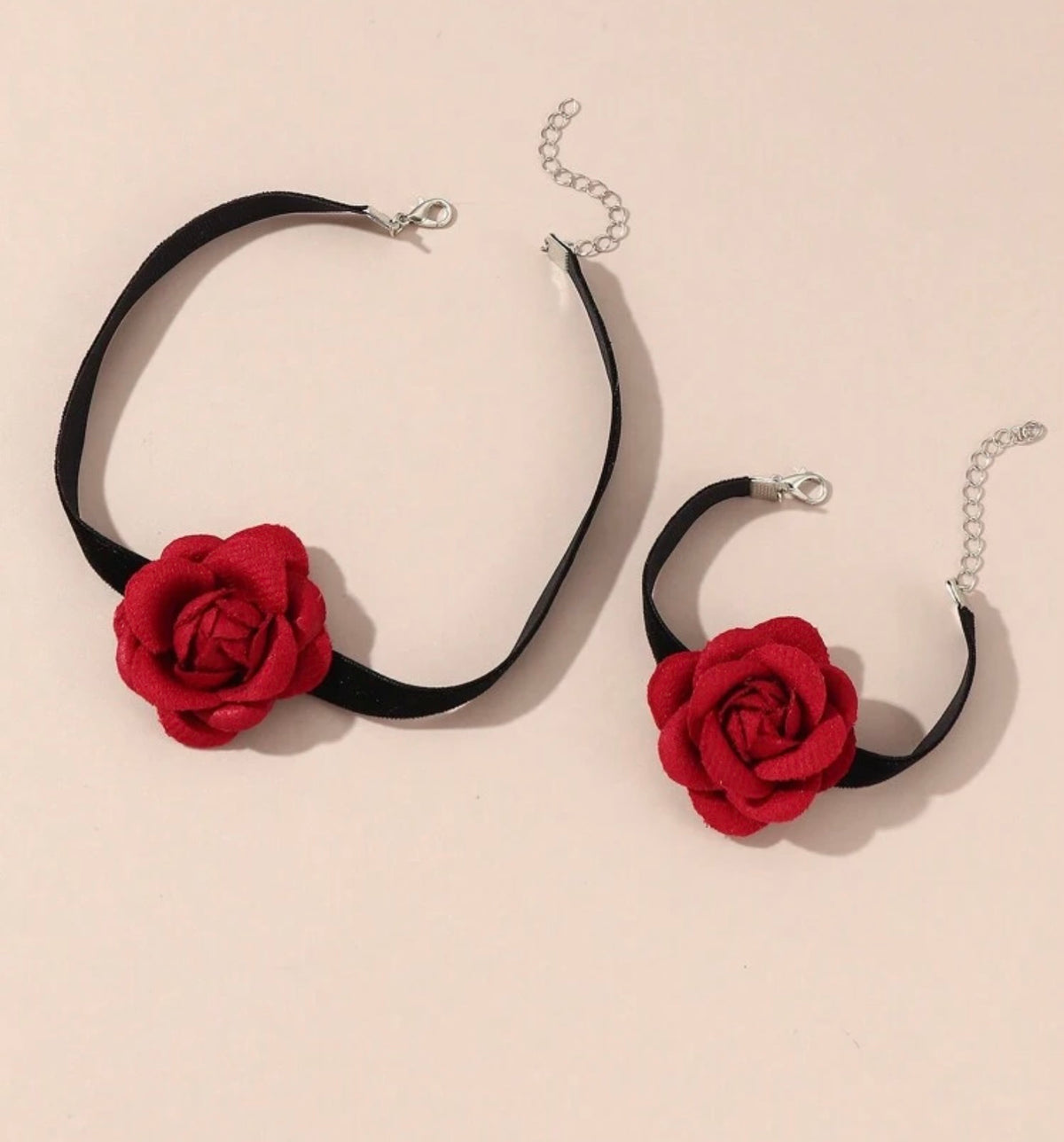 2pcs/Set Girls Flower Necklace And Bracelet Jewelry Set
