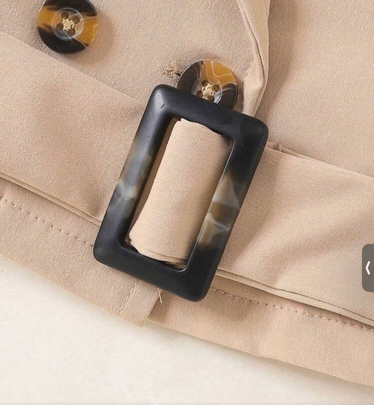 Double Breasted Buckle Detail Raglan Sleeve Belted Coat Fall