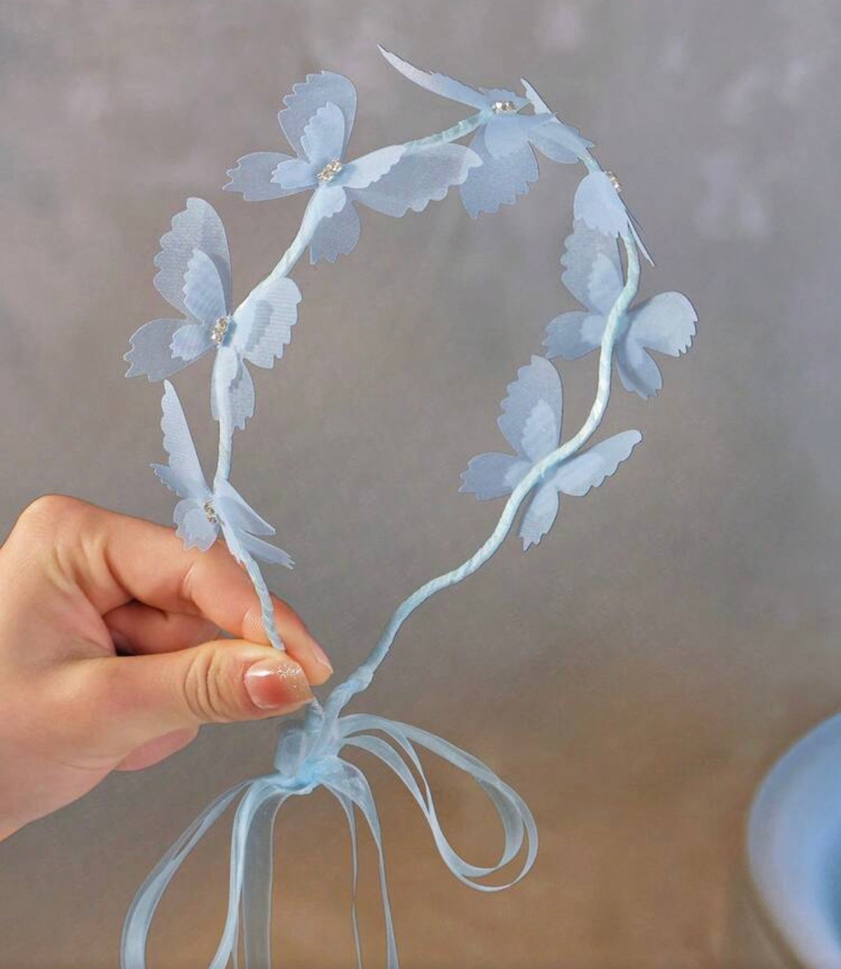 1pc Ethereal Sweet Fabric Mesh Butterfly Ribbon Headband