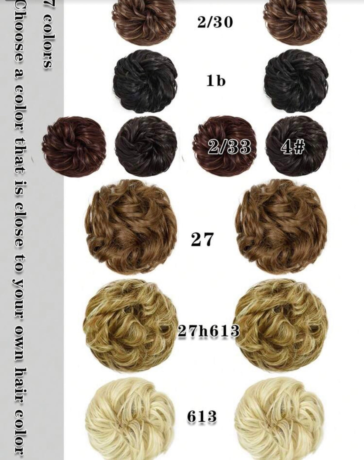 2pcs Synthetic Curly Hair Bun Pieces