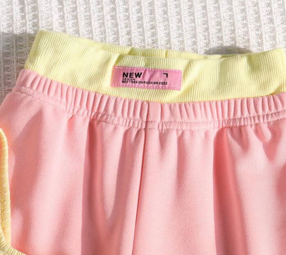 2pcs/Set Contrast Color Sleeveless Top & Pants