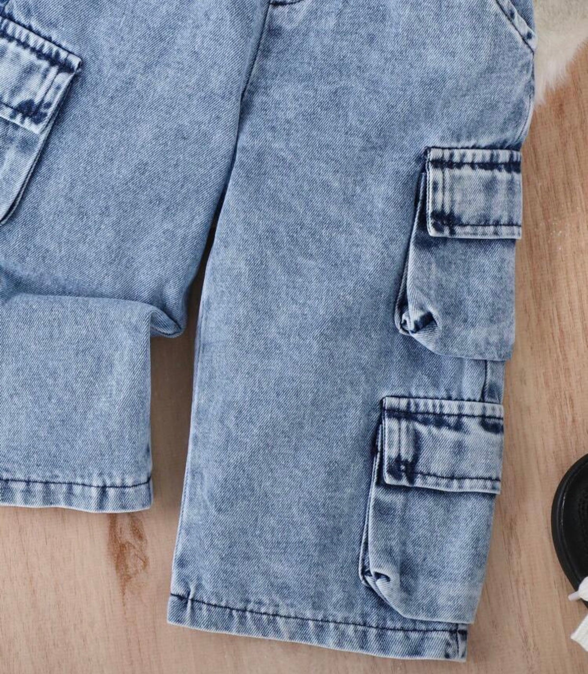 3pcs Baby Street Style Fluffy Jacket Vest Pants Set, Autumn/Winter
