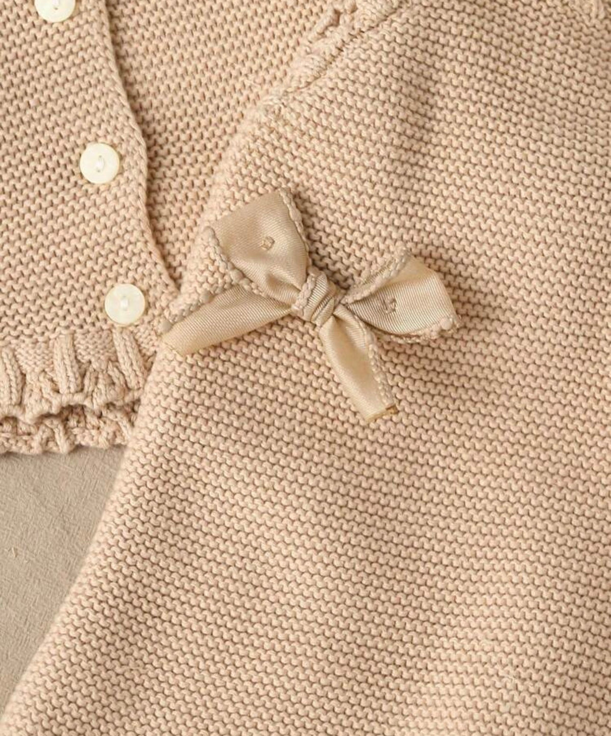 Flounce Sleeve Cardigan & Bow Front Cami Knit Bodysuit Autumn Fall