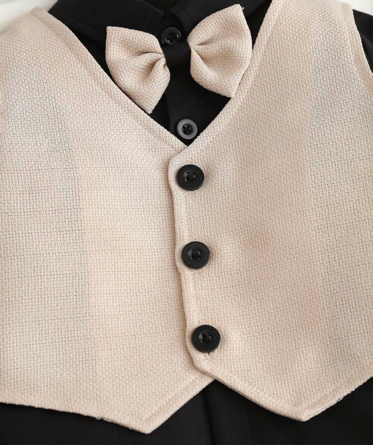 4-Piece  Long Sleeve Shirt With Bow Tie, Vest, Long Sleeve Blazer And Pants