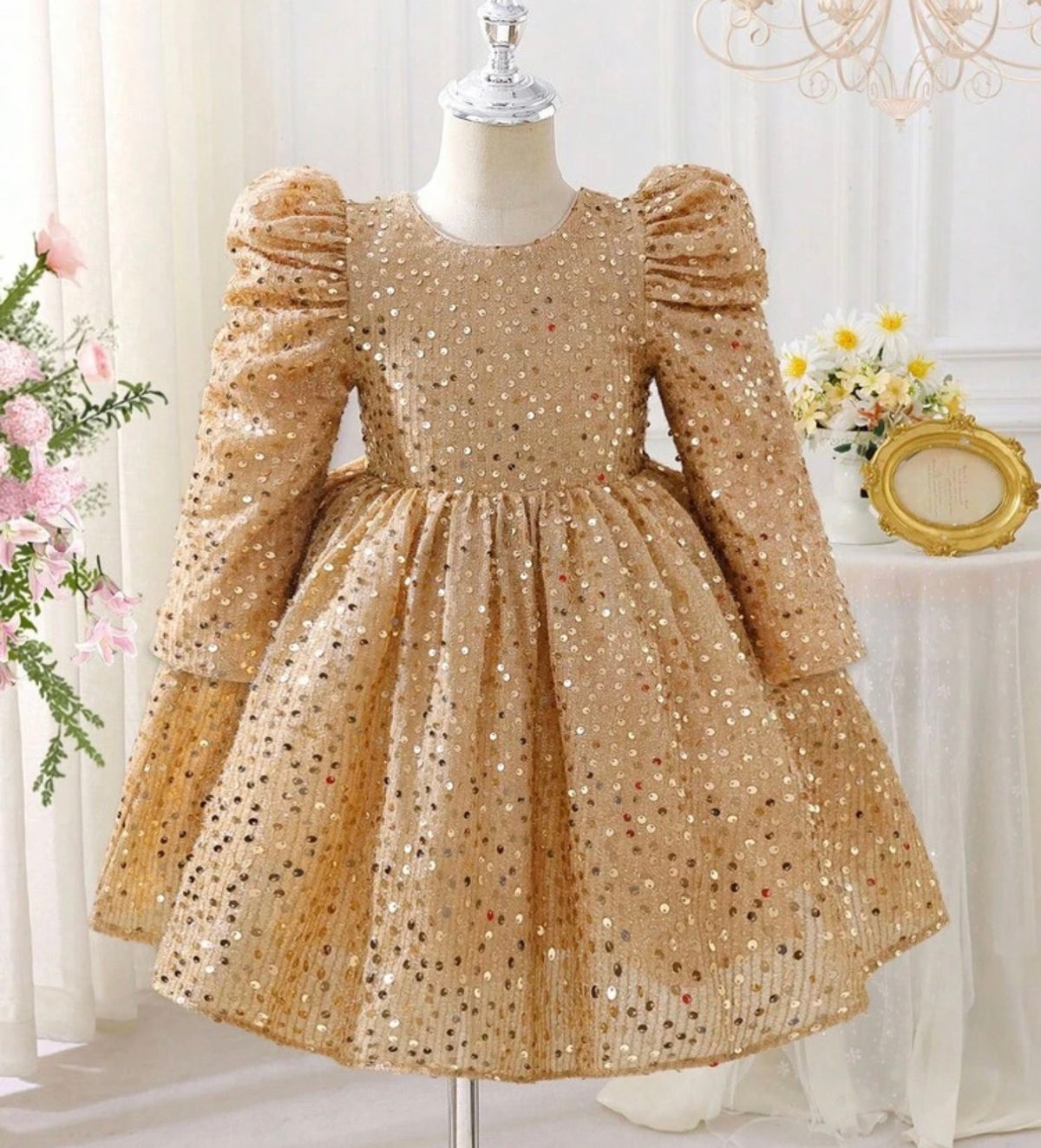Glamorique Golden Sequined Dress