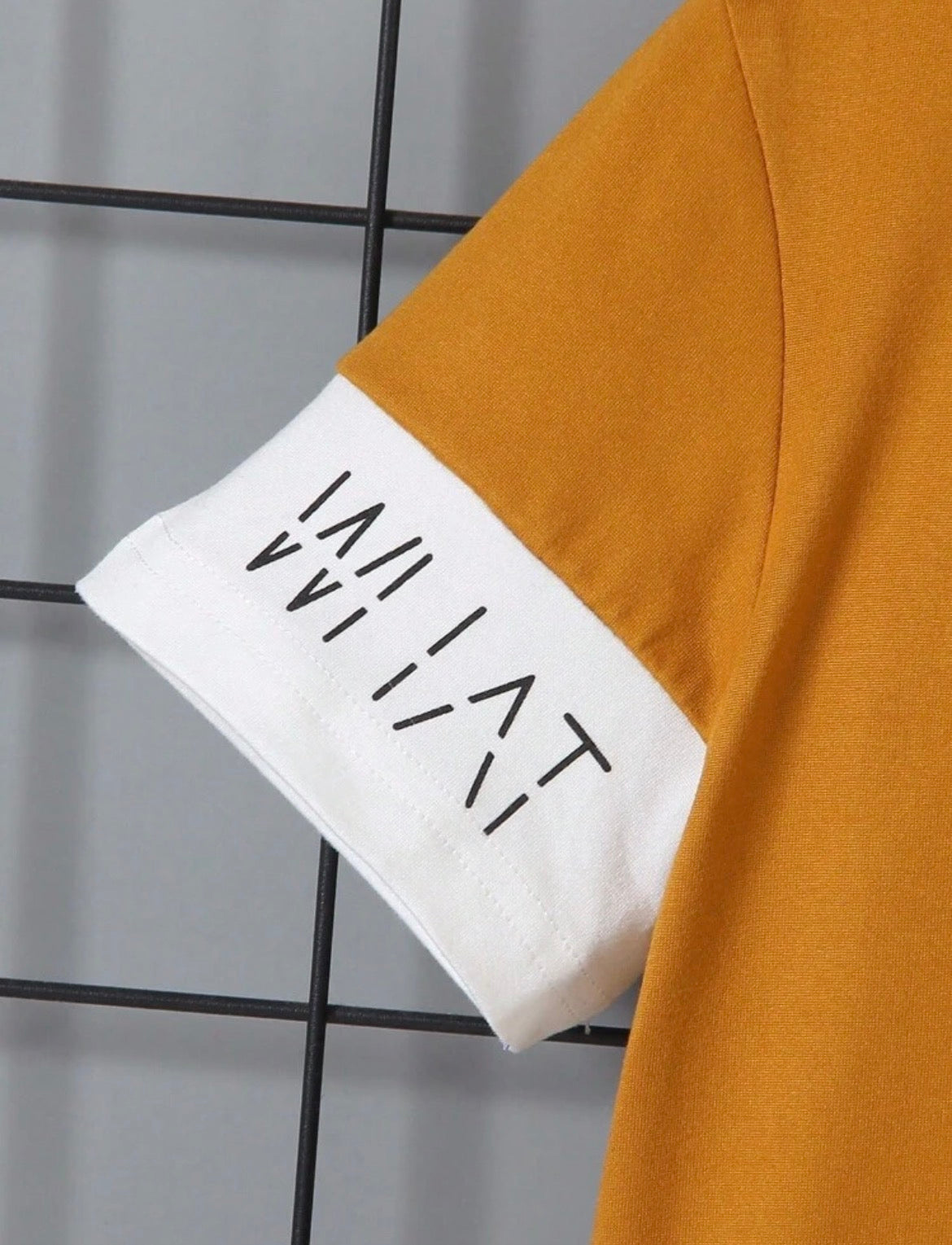 2pcsContrast Color Patchwork Short Sleeve T-Shirt And Pants