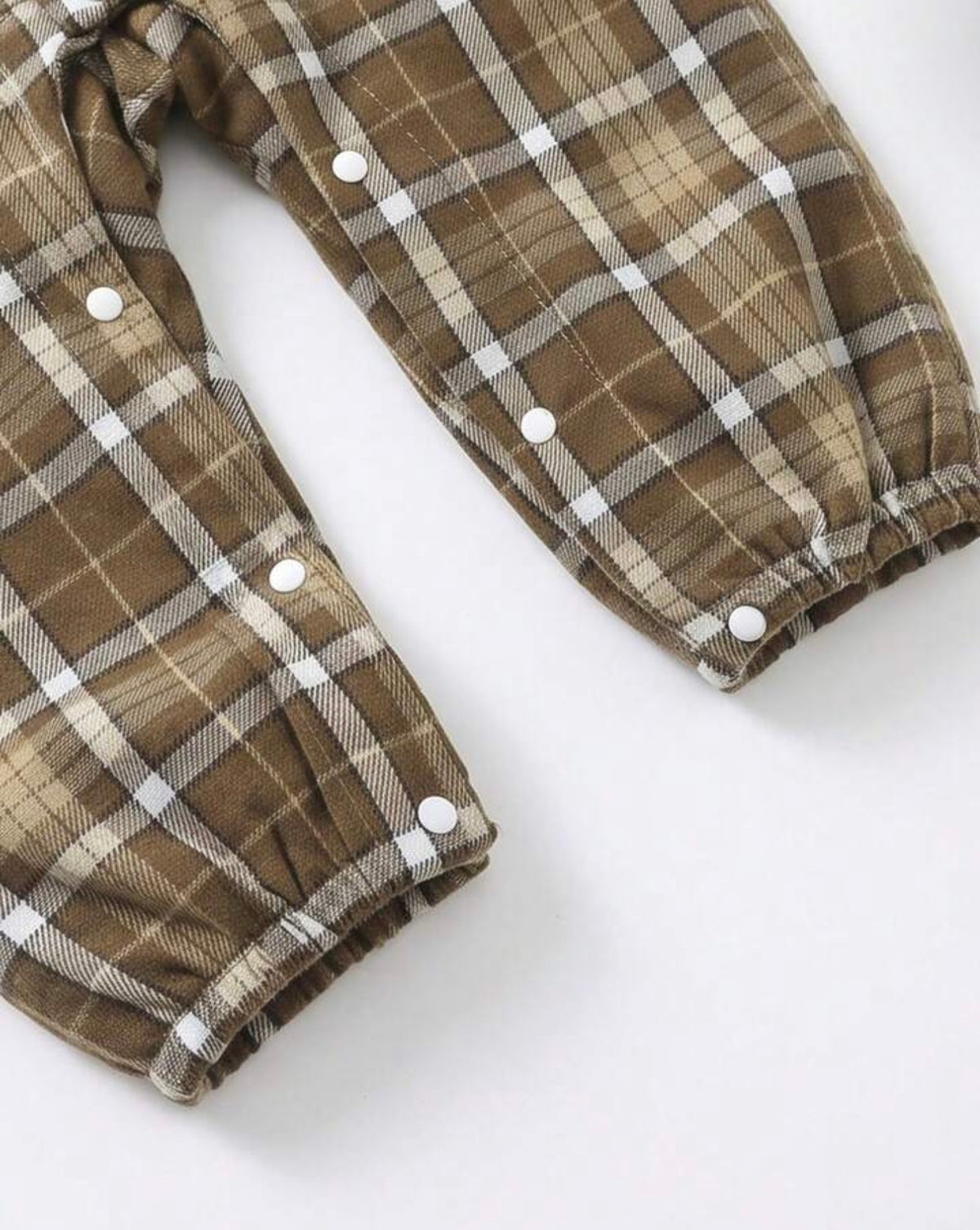 Patchwork Lapel Long Sleeve Jumpsuit + Cute Bowknot Collar Decoration + Plaid Hat, Autumn/Winter