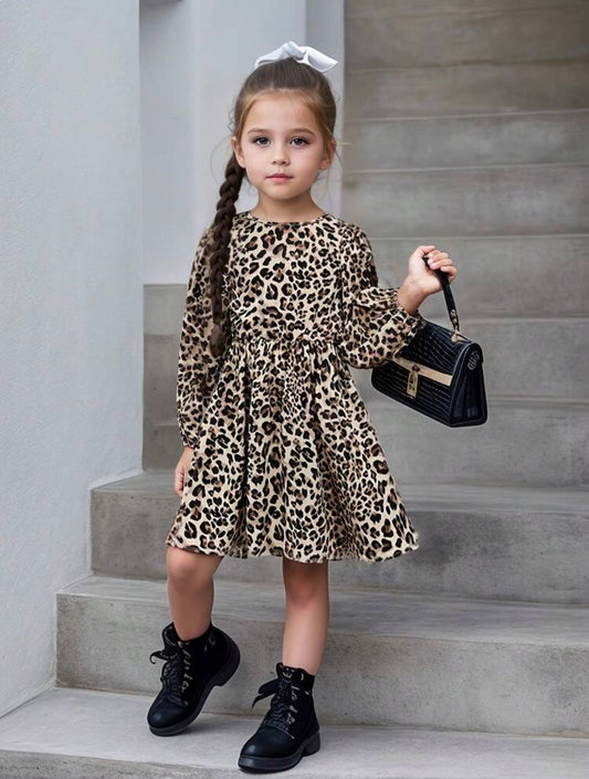 Bow Tie & Leopard Print Dress