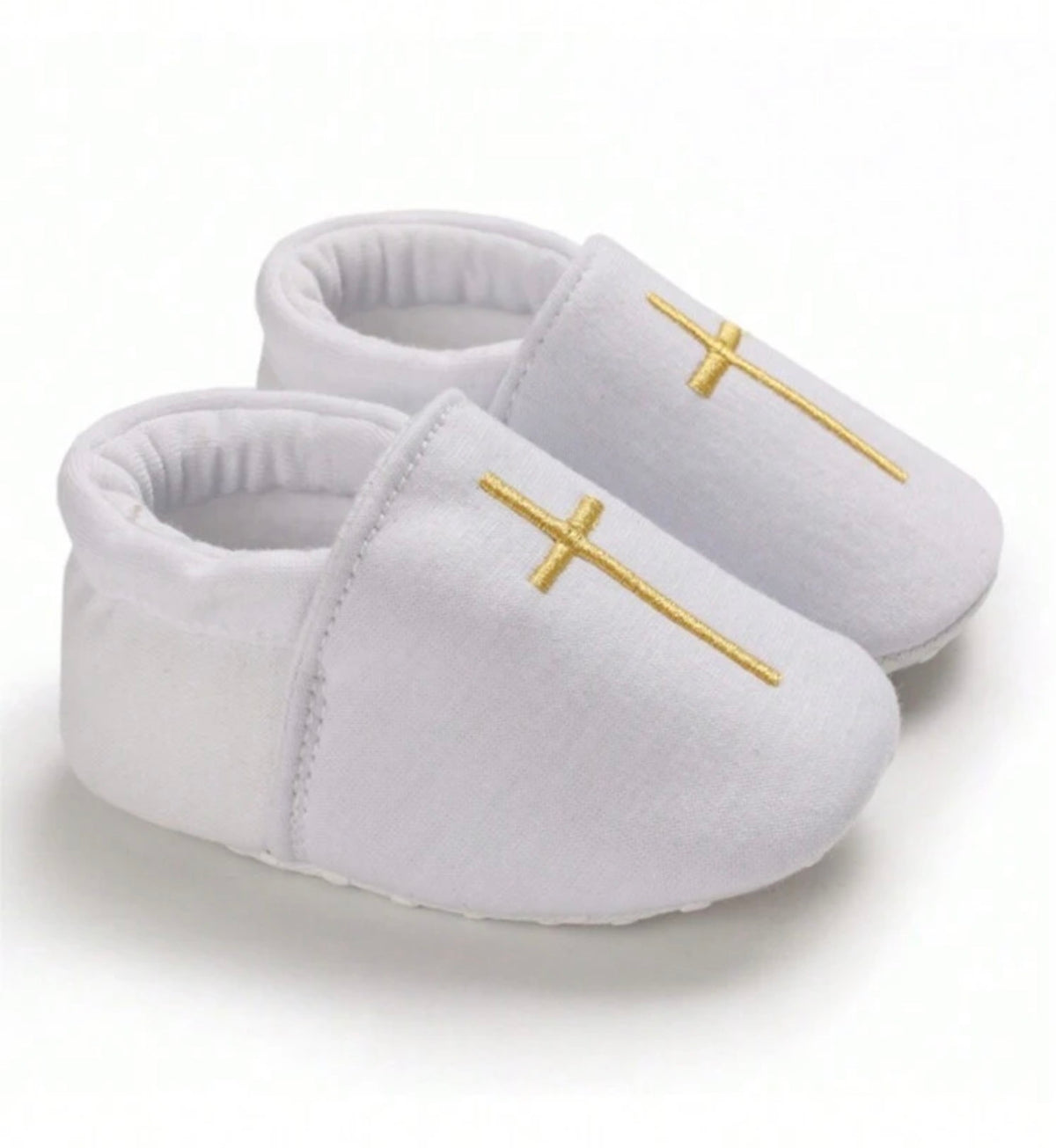 Christening Shoes With Flat Soles, Shoe Laces And Socks