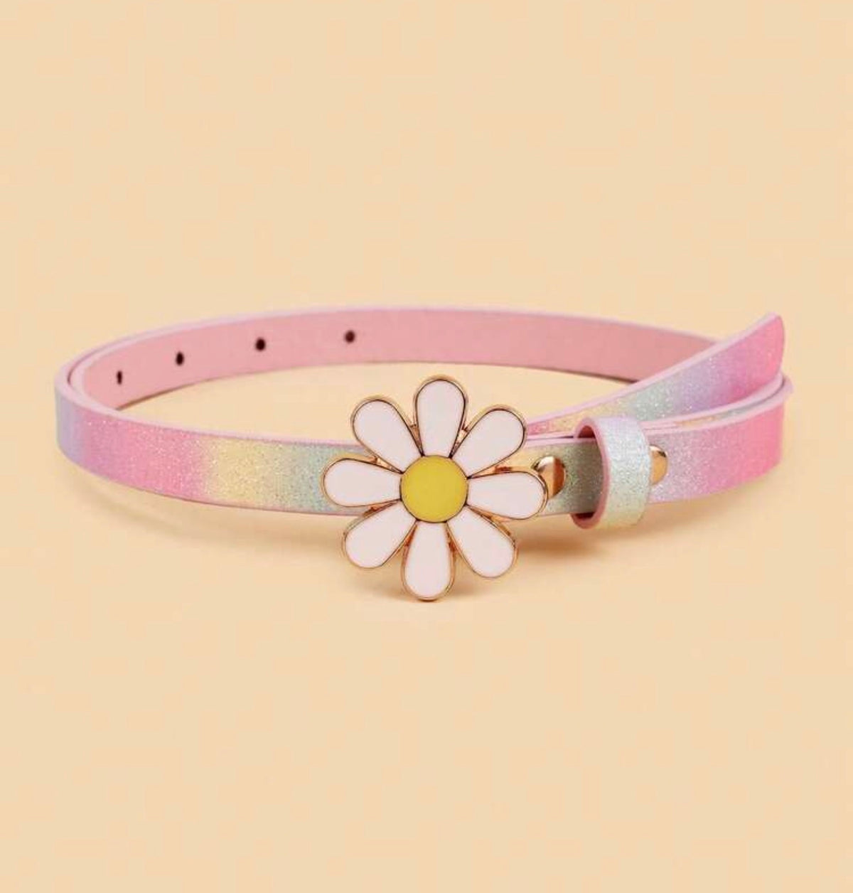 1pc Floral Buckle Thin Waist Belt For Teenagers
