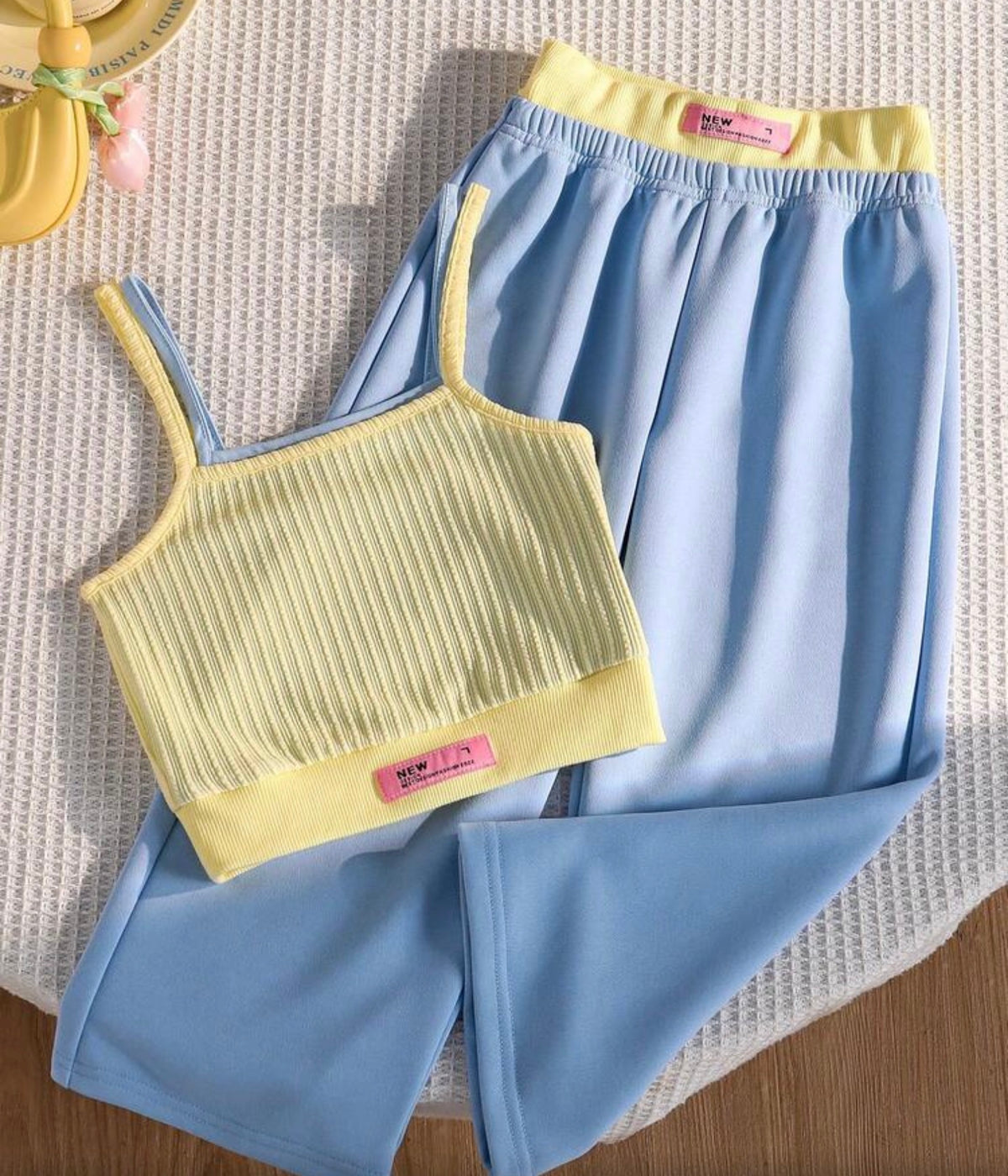 2pcs/Set Sleeveless Top & Pants Set