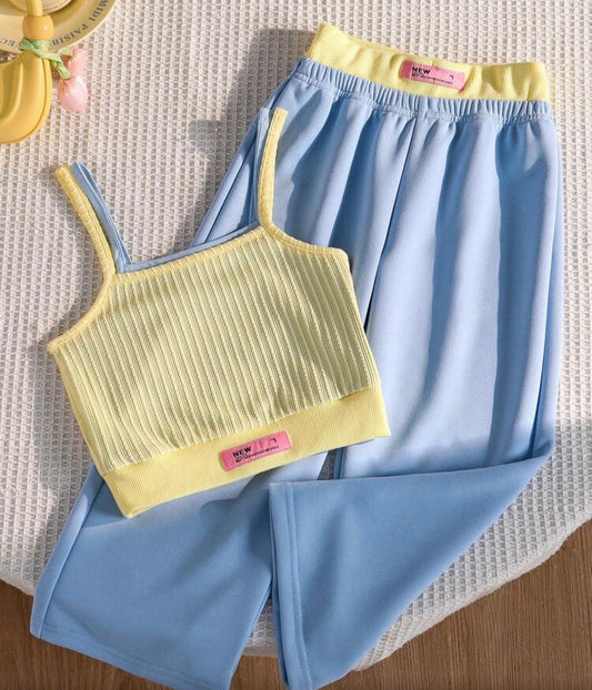 2pcs/Set Sleeveless Top & Pants Set