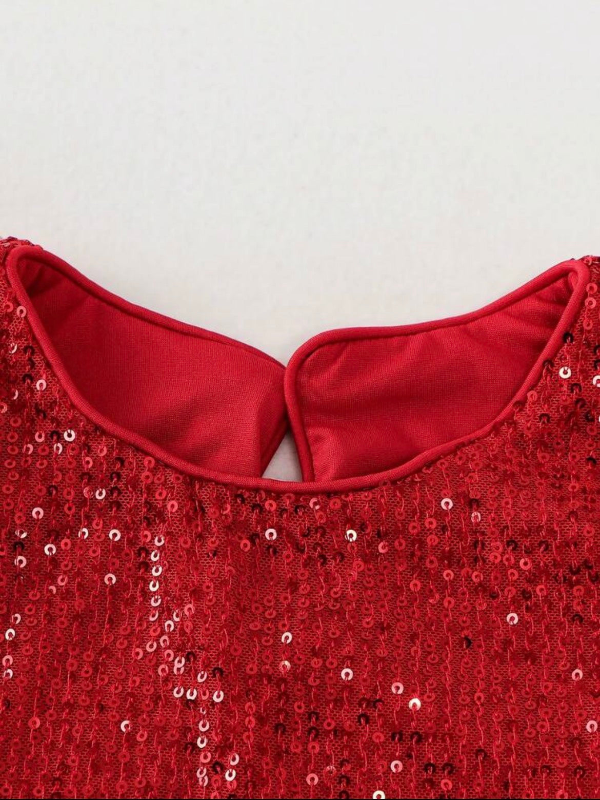 Contrast Sequin Mesh Hem Party Dress