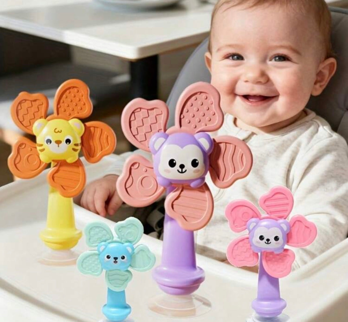 Sensory Toys With Suction Cup - Movable Rattle