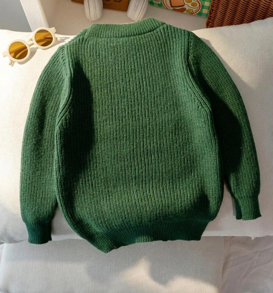 Halloween Pumpkin Crew Neck Long Sleeve Chunky Knit Sweater