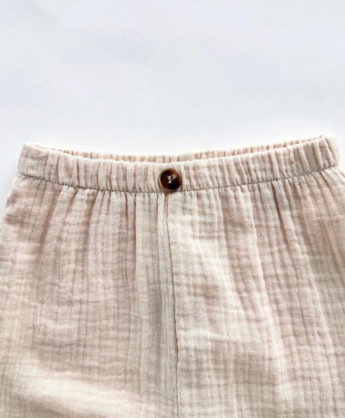 Grey Collared Shirt&Striped Elastic Waist Pants Set