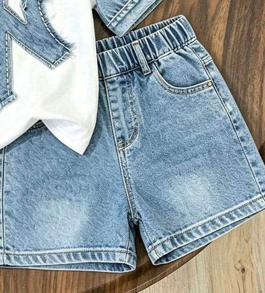 Personalized Letter Print Fashion T-Shirt And Sports Shorts Set,