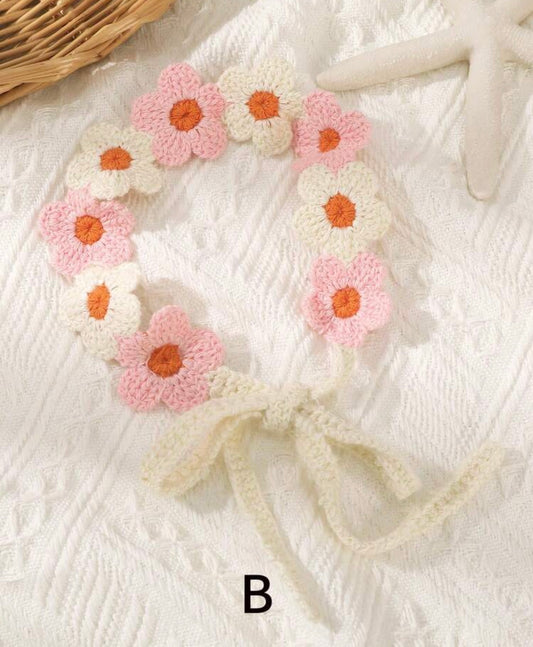 1pc Boho Style Hollow Knitted Sunflower Headband