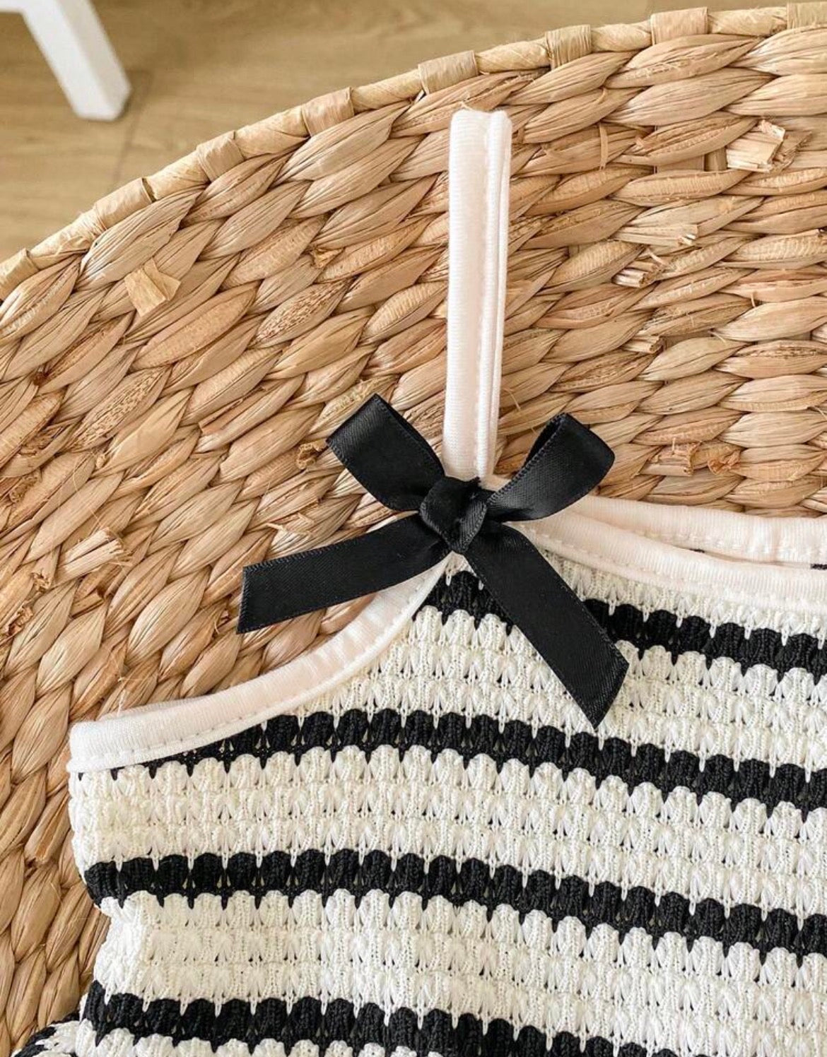 blacknWhite cheakered spaghetti Strap A-Line